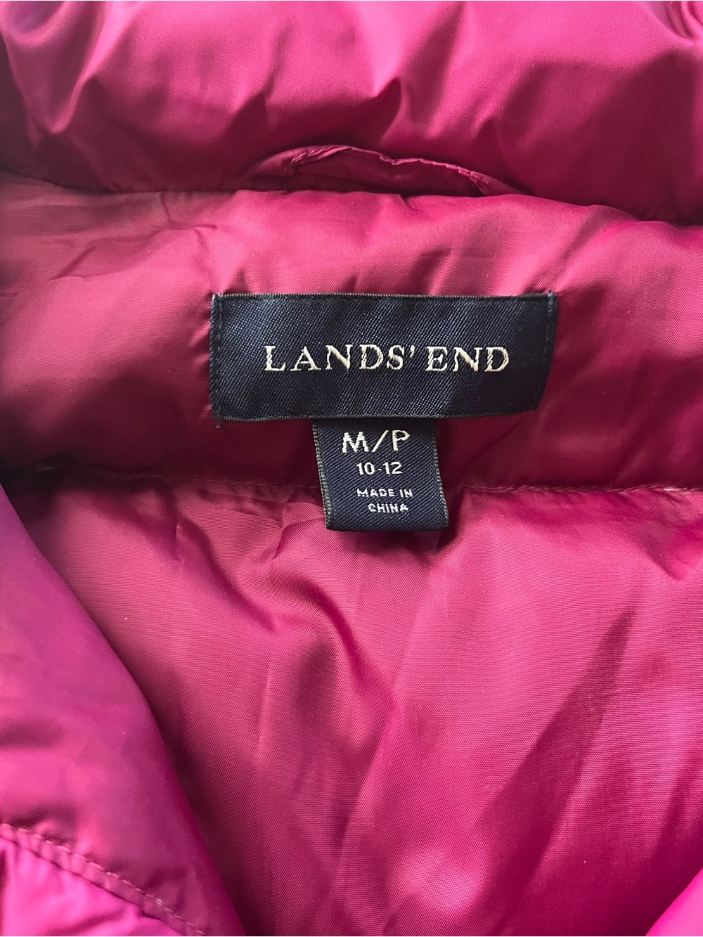 Lands' End Women's Fuchsia Puffer Jacket